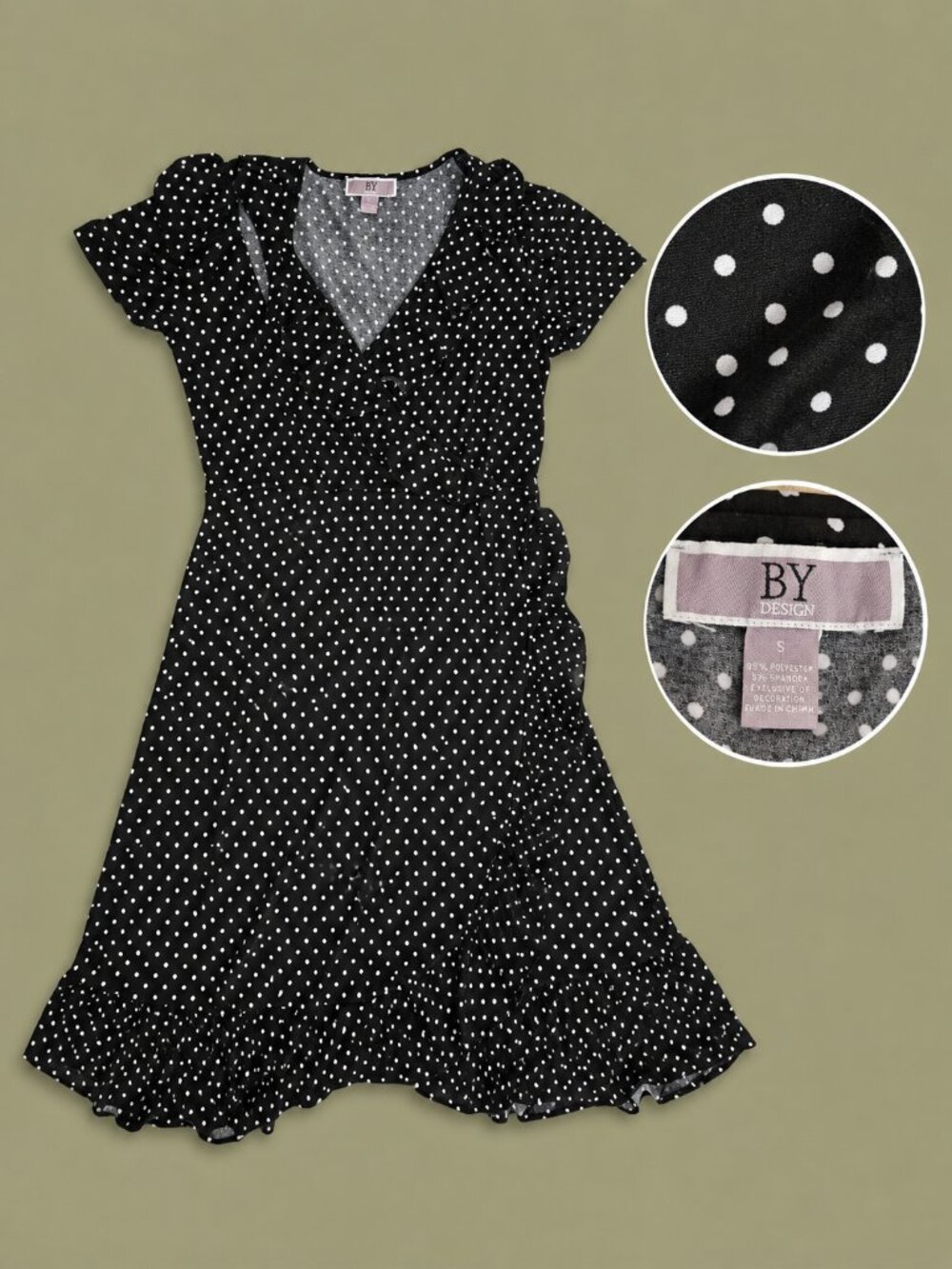 Love By Design Wrap Micro Dot Dress